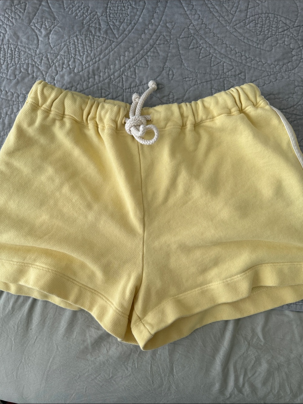 Donni sweatpant track shorts butter yellow
